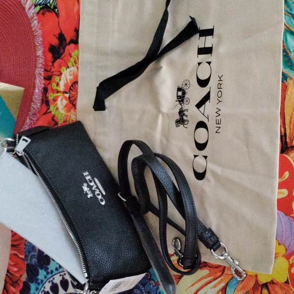 Coach black leather nwt crossbody - Picture 12 of 14